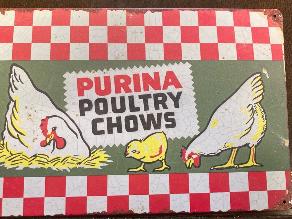 Metal Purina Poultry Chows Sign