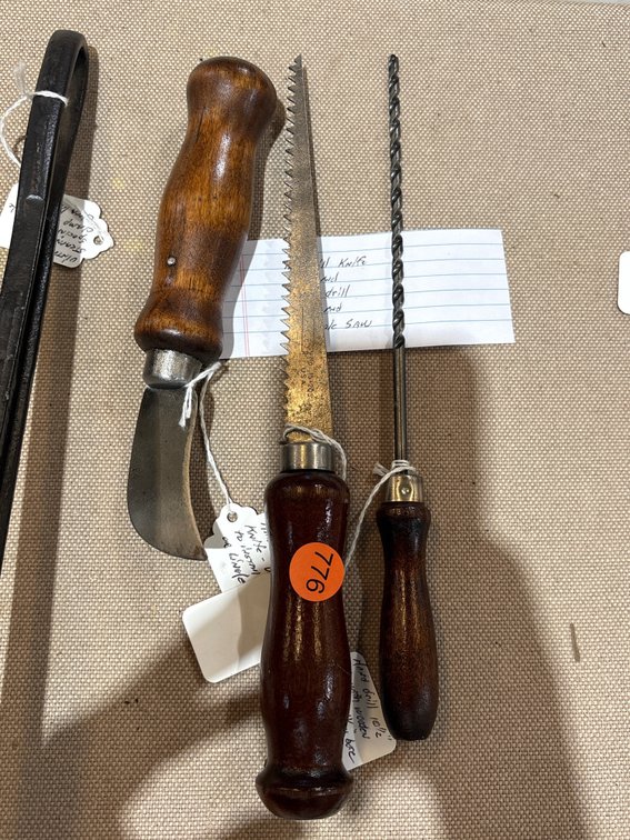 HAWK BILL KNIFE, HAND DRILL & KEYHOLE SAW