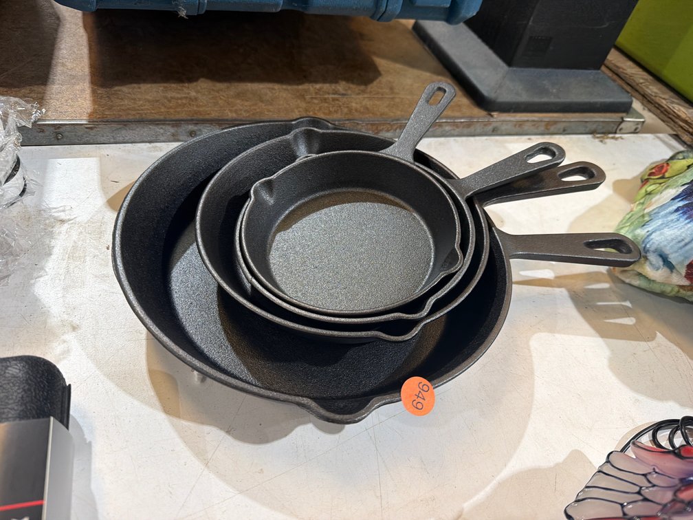 SET OF 4 CAST IRON SKILLETS