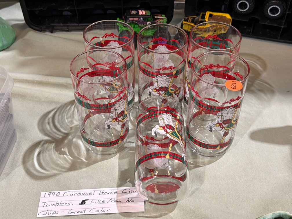 1990 CAROUSEL CHRISTMAS TUMBLERS