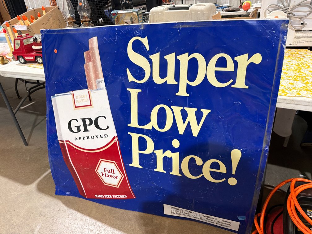 VINTAGE METAL GPC CIGARETTE SIGN