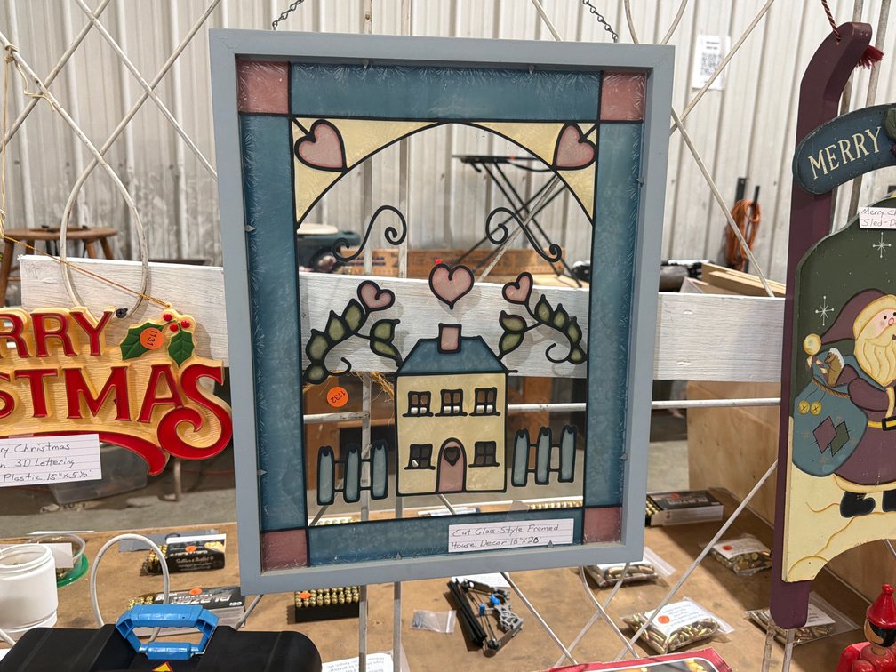 CUT GLASS STYLE FRAMED HOUSE DECOR