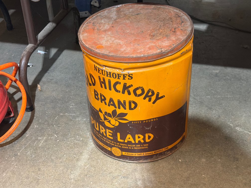 VINTAGE OLD HICKORY LARD CAN