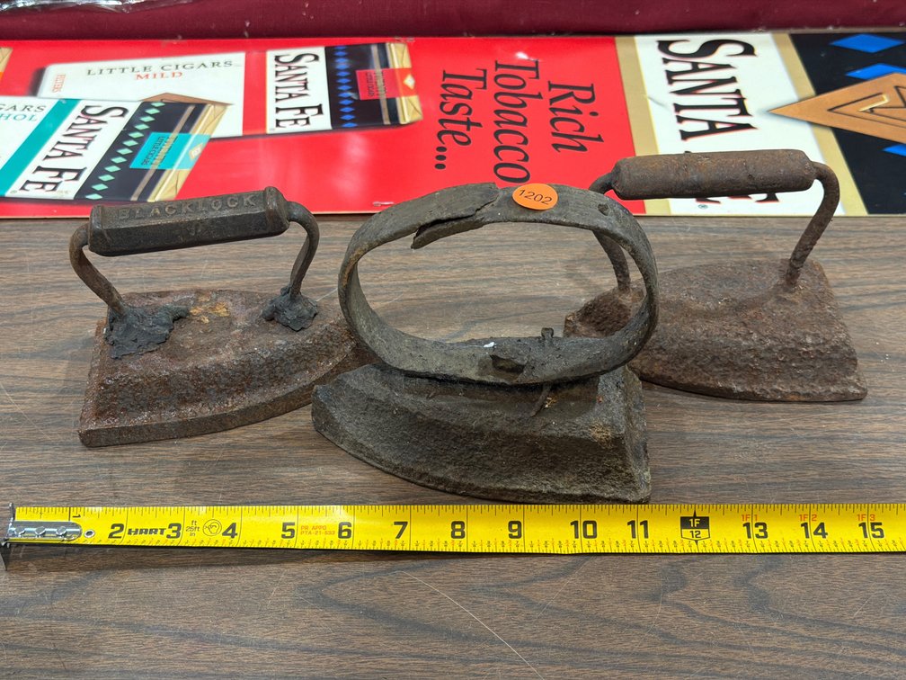 3 VINTAGE SAD IRONS