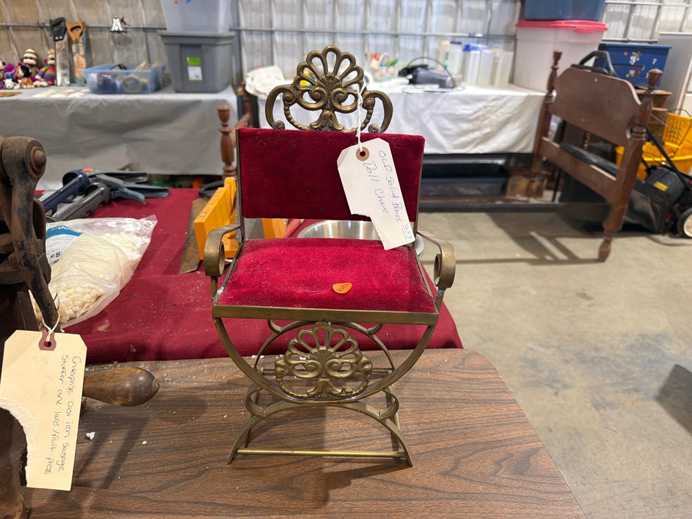 VINTAGE BRASS DOLL CHAIR
