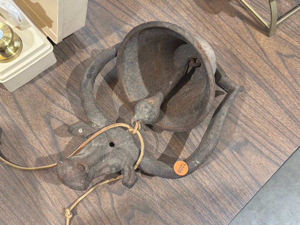 VINTAGE COW CAST IRON BELL