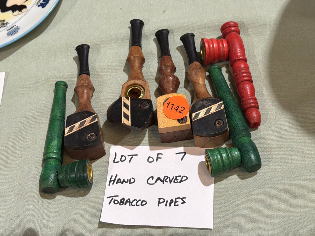 (7) HANDCARVED TOBACCO PIPES