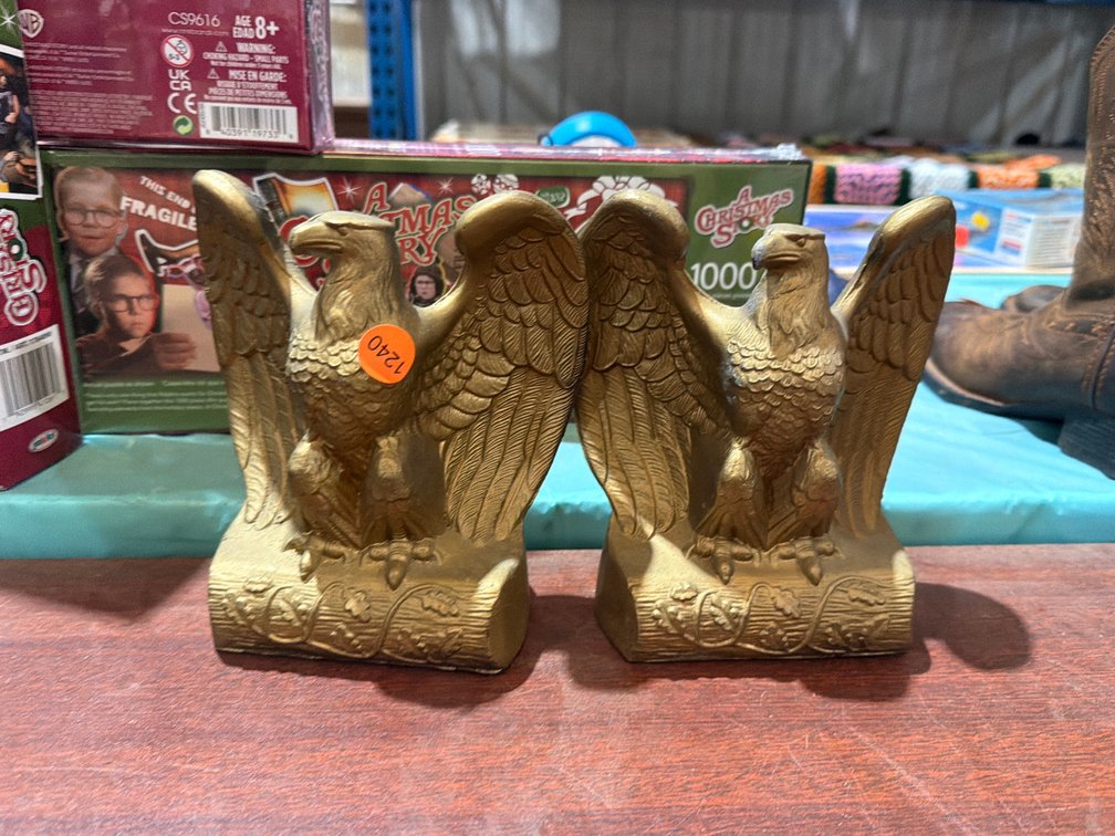 BRASS EAGLE BOOKENDS
