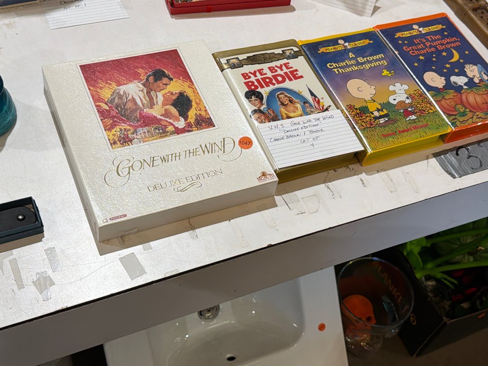 VHS GONE WITH WIND , CHARLIE BROWN , ETC