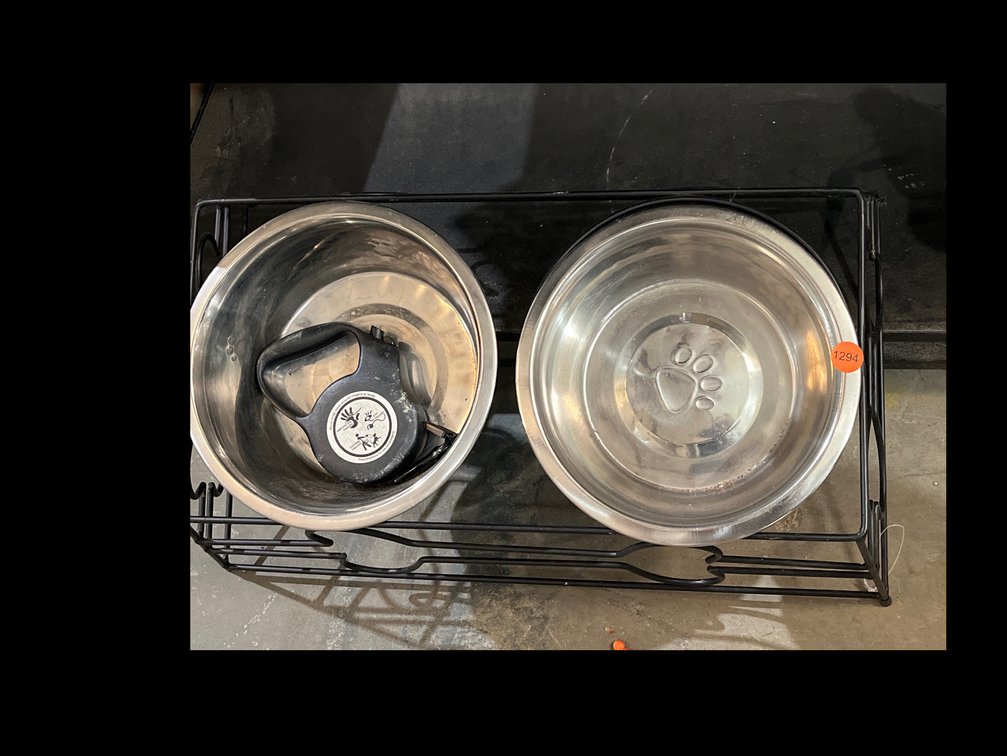 DOG BOWLS AND LEASH