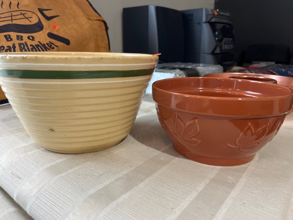 2 STONEWARE BOWLS