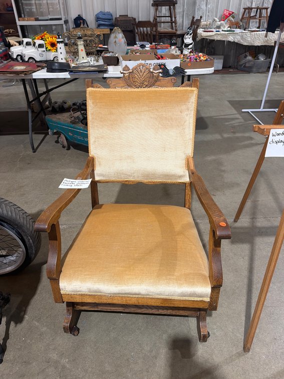 ANTIQUE VICTORIAN EASTLAKE PLATFORM ROCKING CHAIR