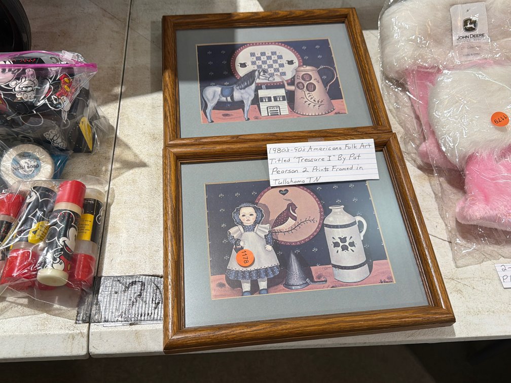 1980’S-90’S AMERICANA FOLK ART TITLED “TREASURE I” BY POT PEARSON