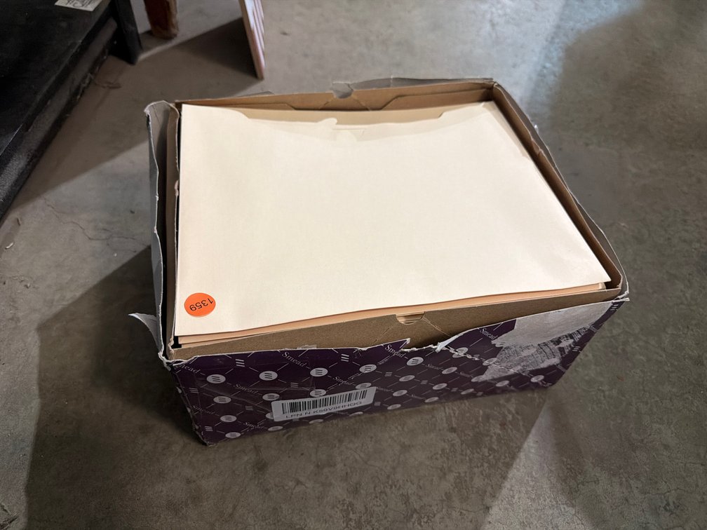 BOX OF MANILA FOLDERS
