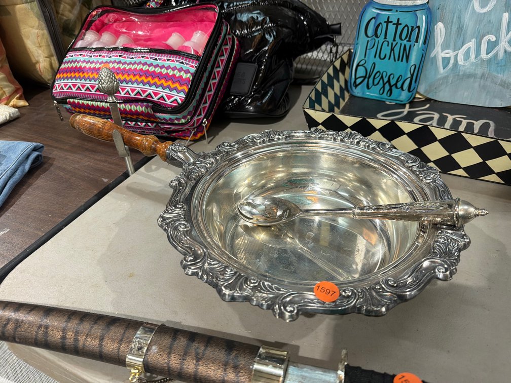 SILVERPLATE DISH AND SPOON