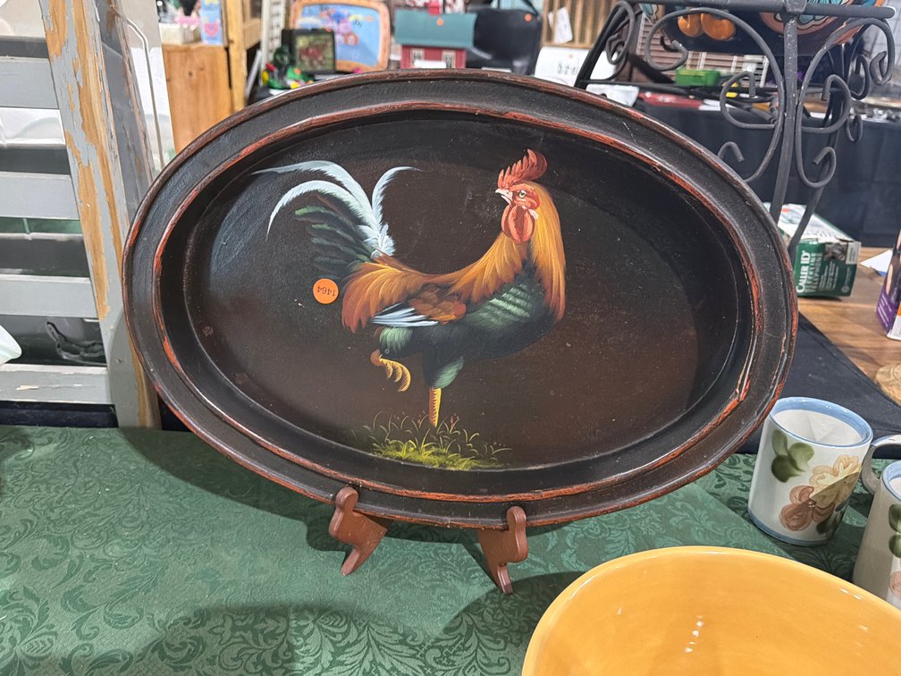 ROOSTER TRAY & STAND