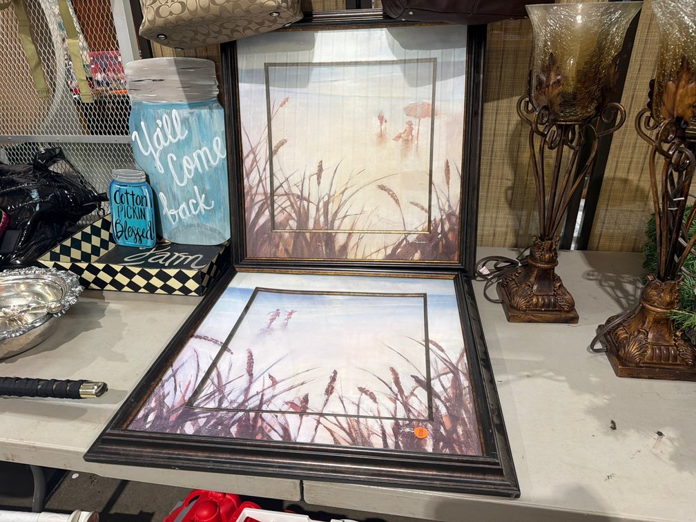 PAIR OF BEACH FRAMED PRINTS