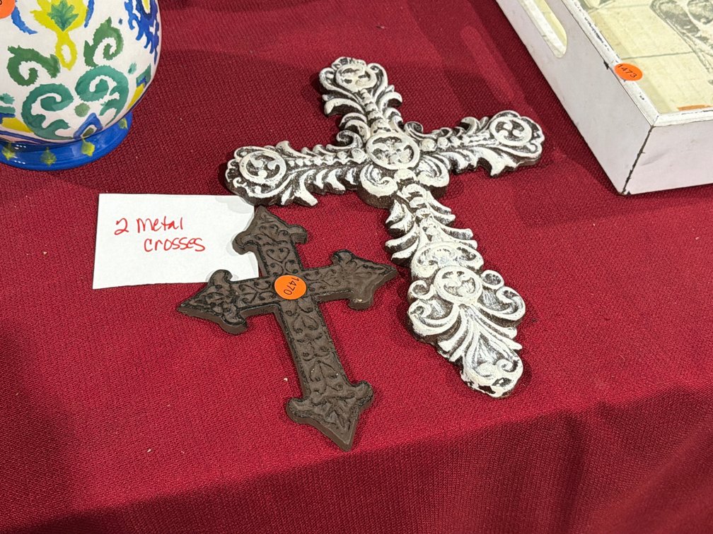 (2) METAL CROSSES