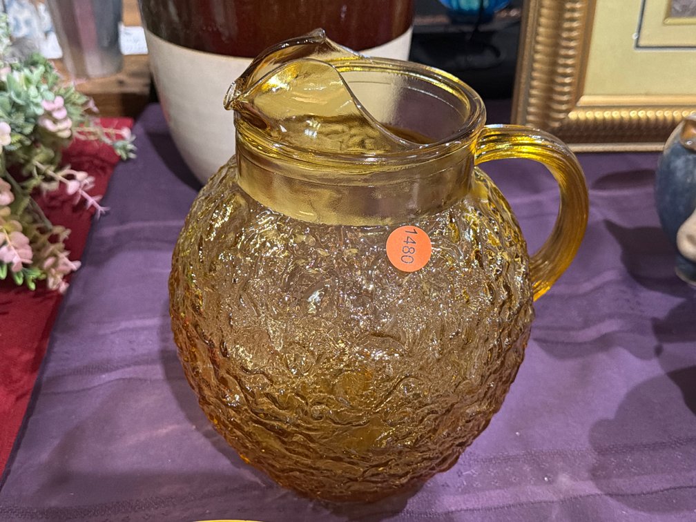 AMBER GLASS PITCHER