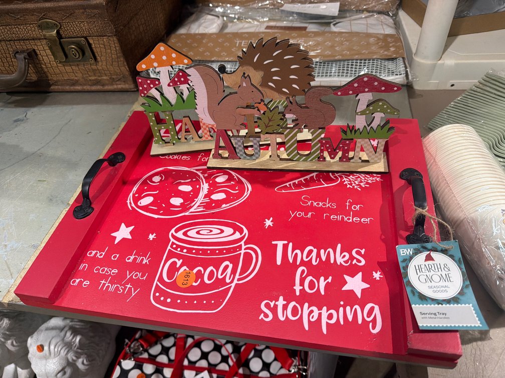 FALL SIGNS AND SANTA TRAY