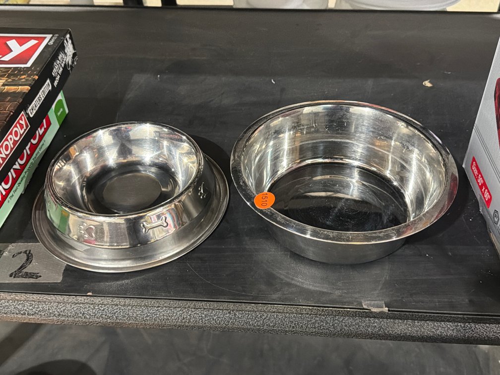(2) DOG BOWLS
