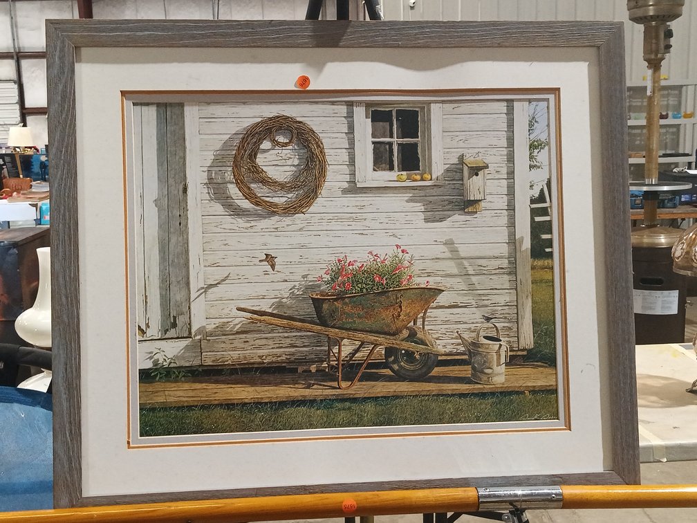 WHEEL BARROW FRAMED PRINT