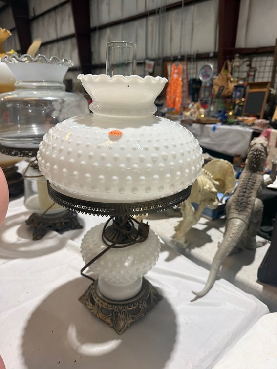 VINTAGE HOBNAIL LAMP