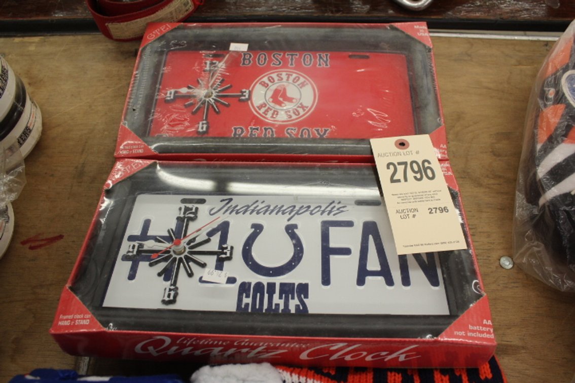 Colts & Red Sox Clocks/License Plates