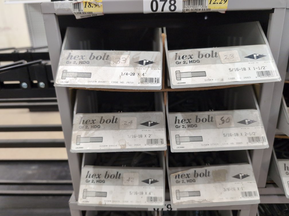 6-Drawer Bolt Bin W/Hex Bolts