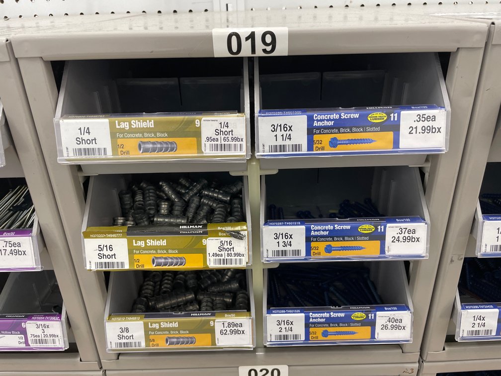 Metal Box Lag Shield & Concrete Screw Anchor
