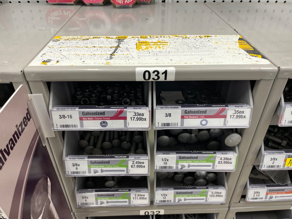 Metal Box Nuts Bolts Washers
