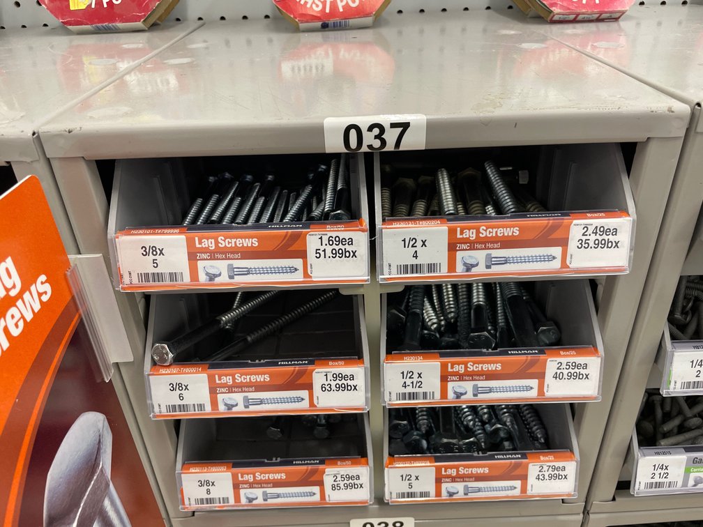 Metal Box Assorted Lag Screws