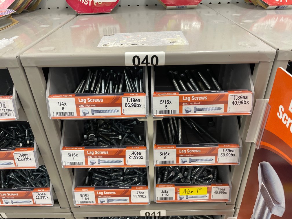 Metal Box Assorted Lag Screws