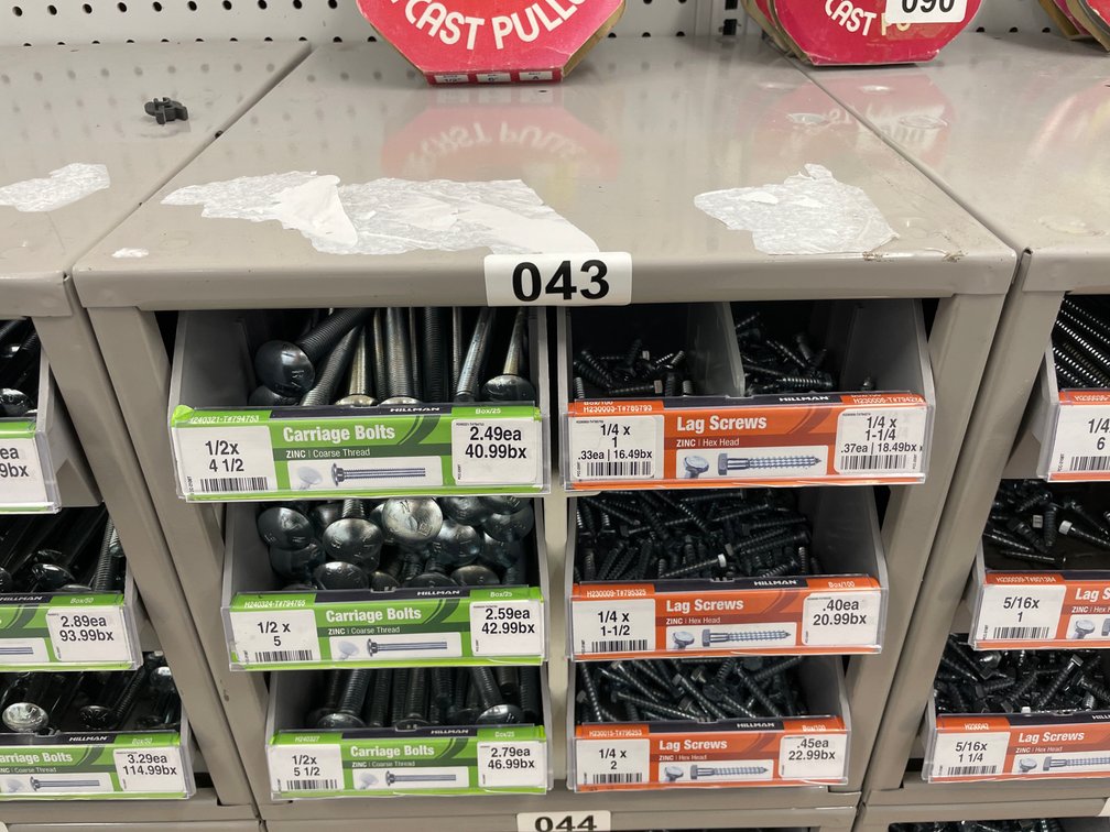 Metal Box Lag Screws & Bolts