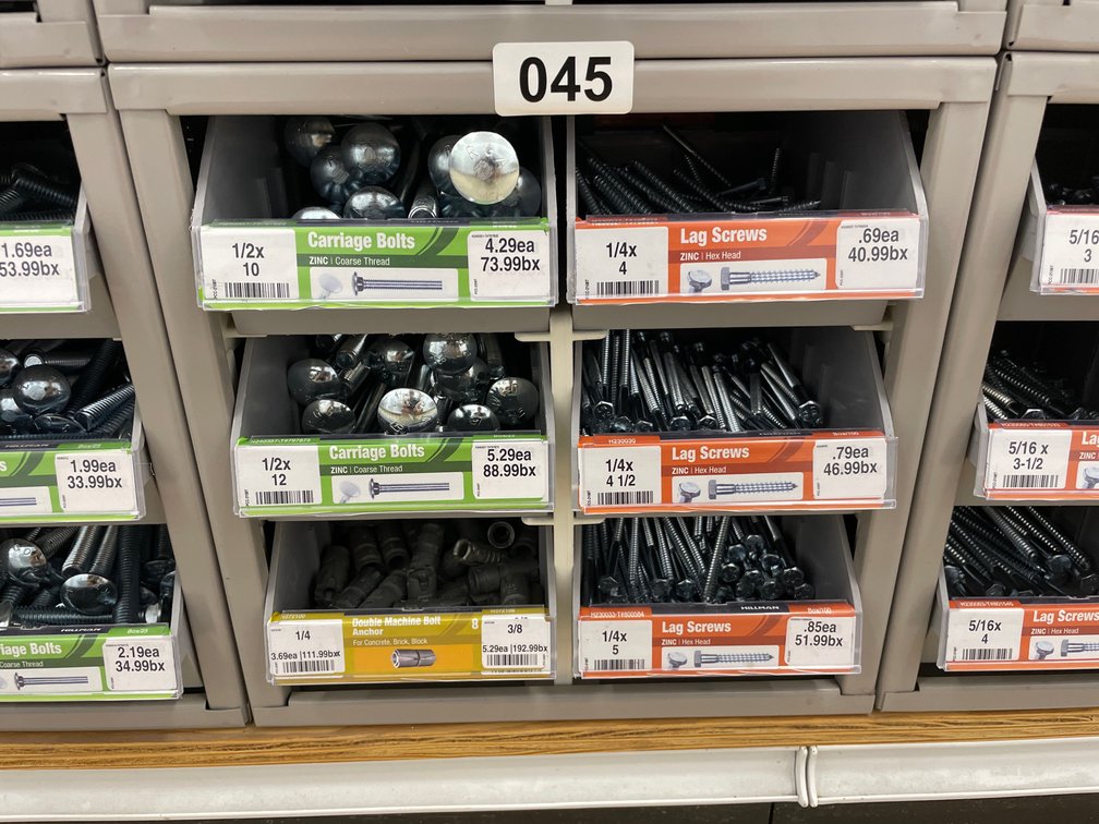Metal Box Assorted Bolts & Lag Screws