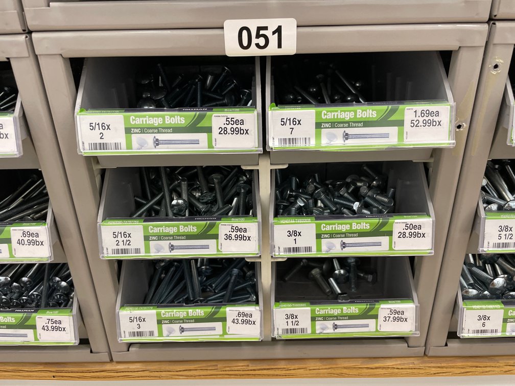 Metal Box Assorted Carriage Bolts