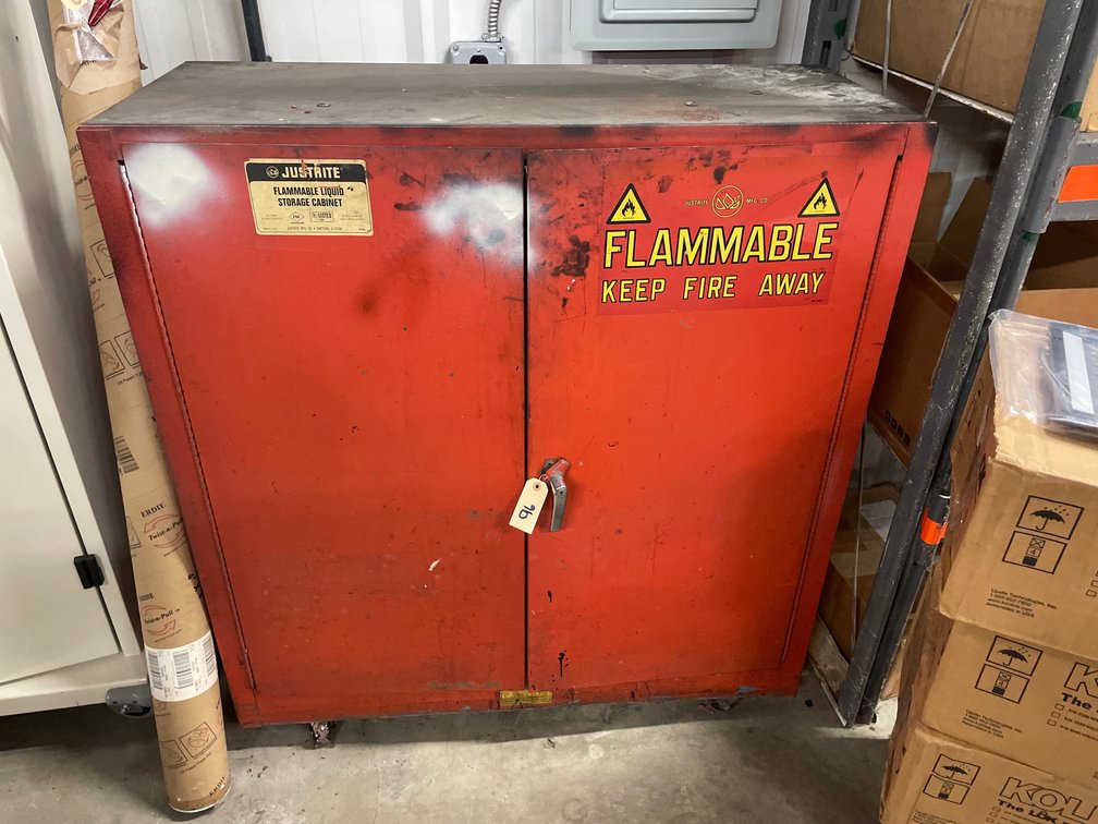 Flammable Storage Cabinet and Contents