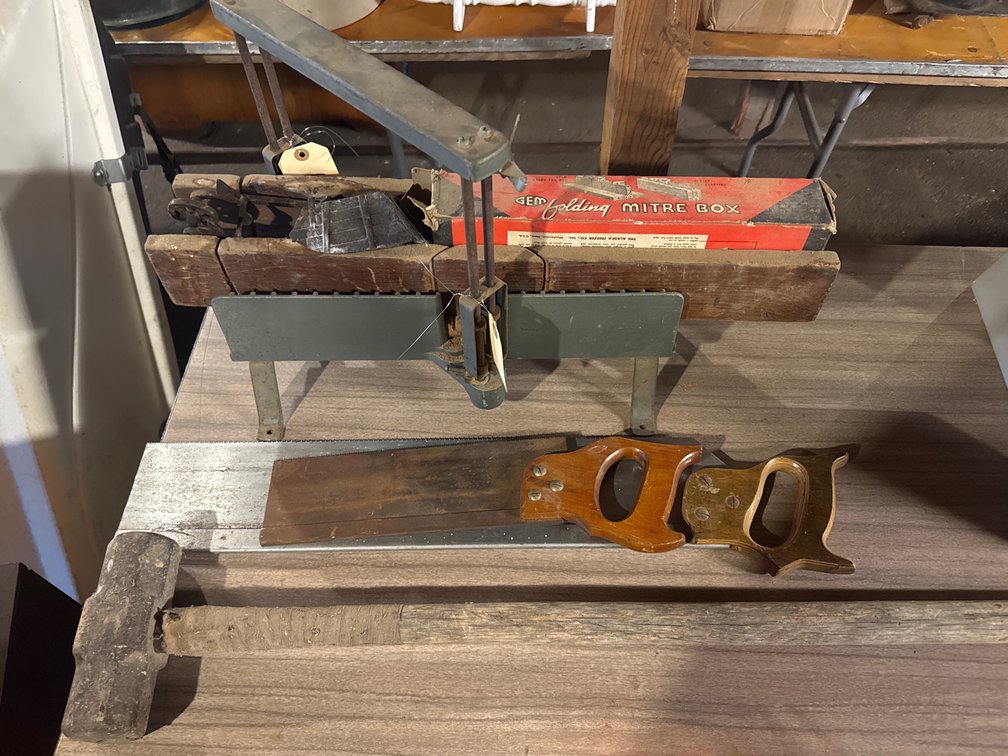 Handsaws, Sledge Hammer, Mitre Box