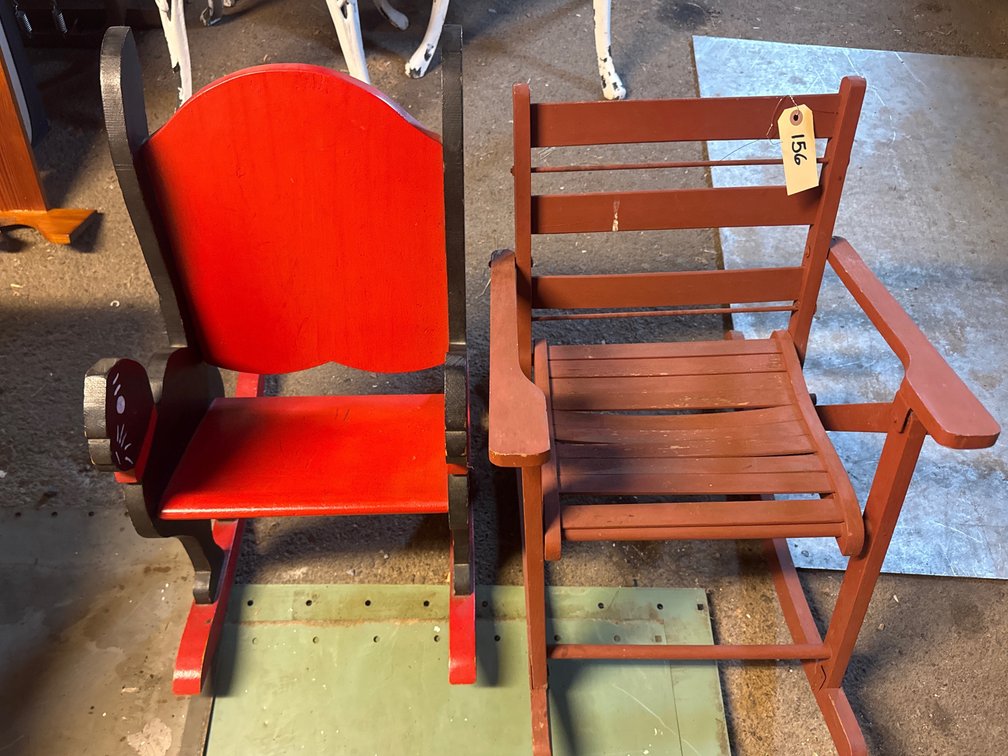 (2) Small Wooden Rocking Chairs
