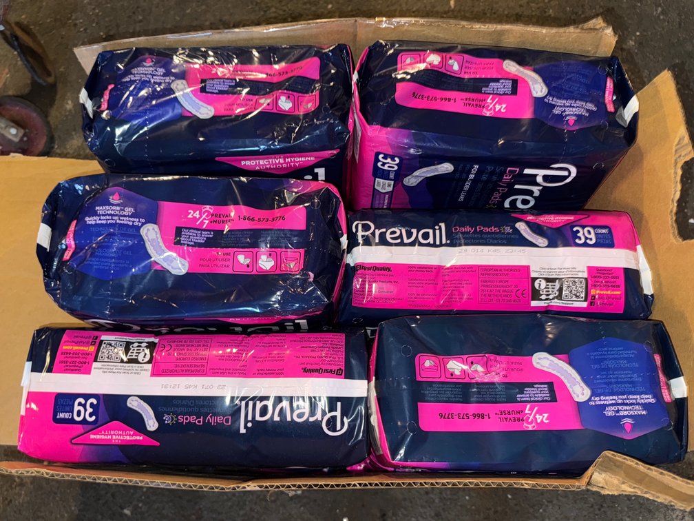 (12) Bags Of Prevail Daily Pads
