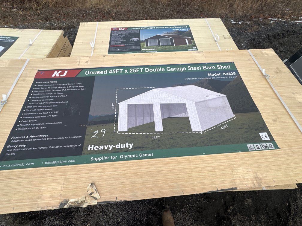 New 45FTx25FT Double Garage Steel Barn Shed