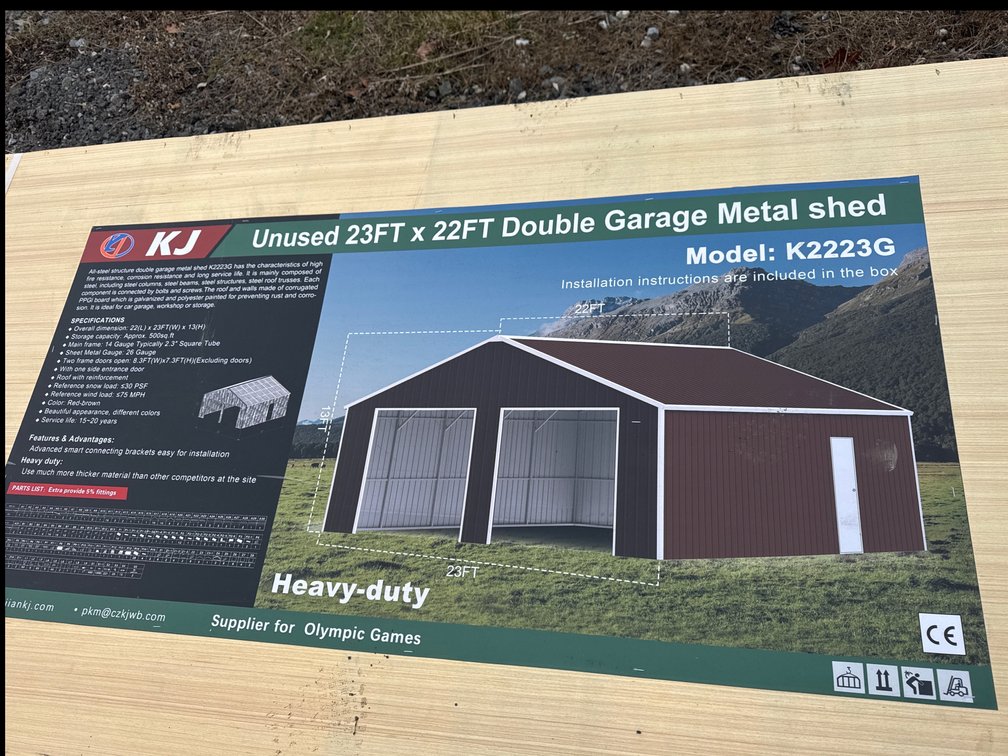 New 23ftx22ft Double Garage Metal Shed