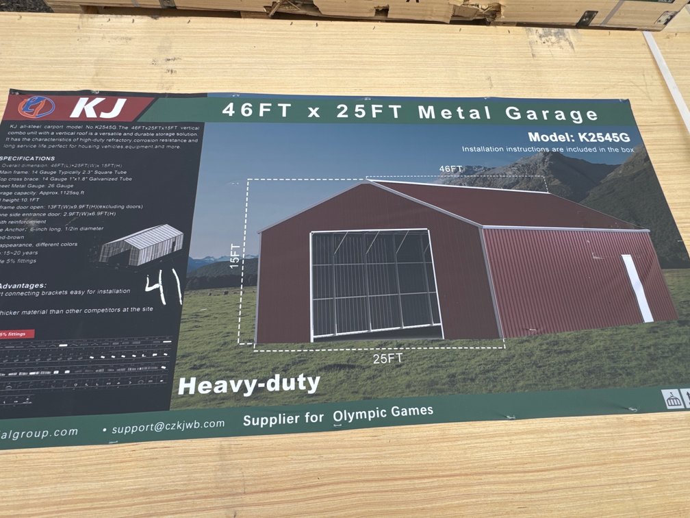 New 46FTx 25FT Metal Garage