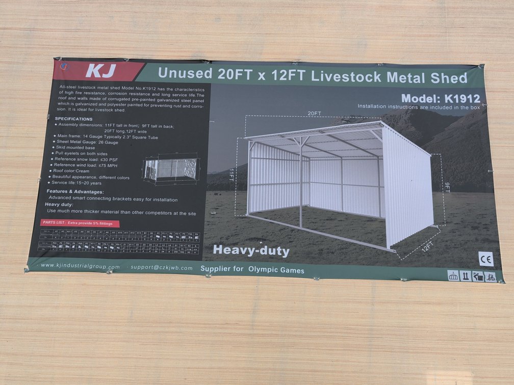 New 20FTx12FT Livestock Metal Shed