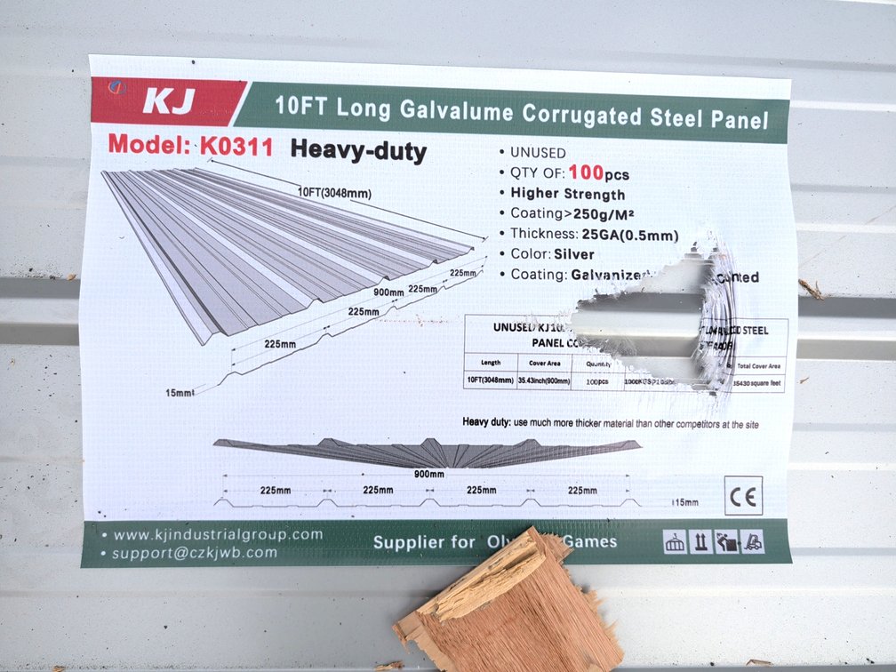 New 10FT Long Galvalume Corrugated Steel Panel