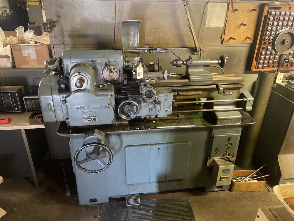 Schaublin 120-VM Lead Screw Lathe with Steady Rest & Gears