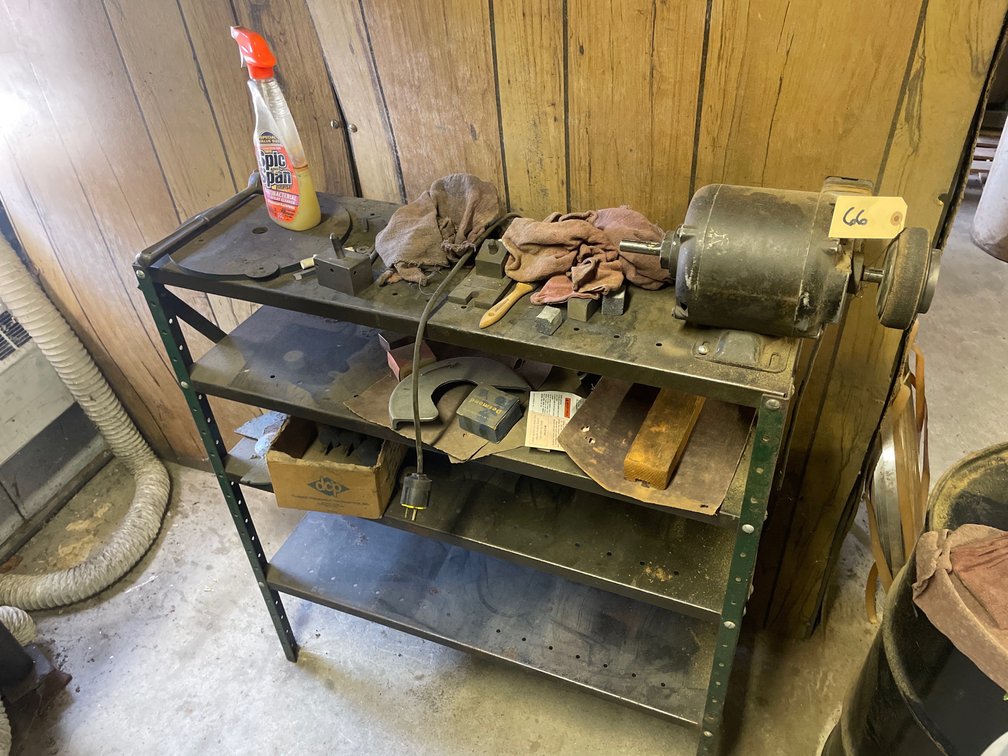 Single Bench Grinder with Steel Shelf