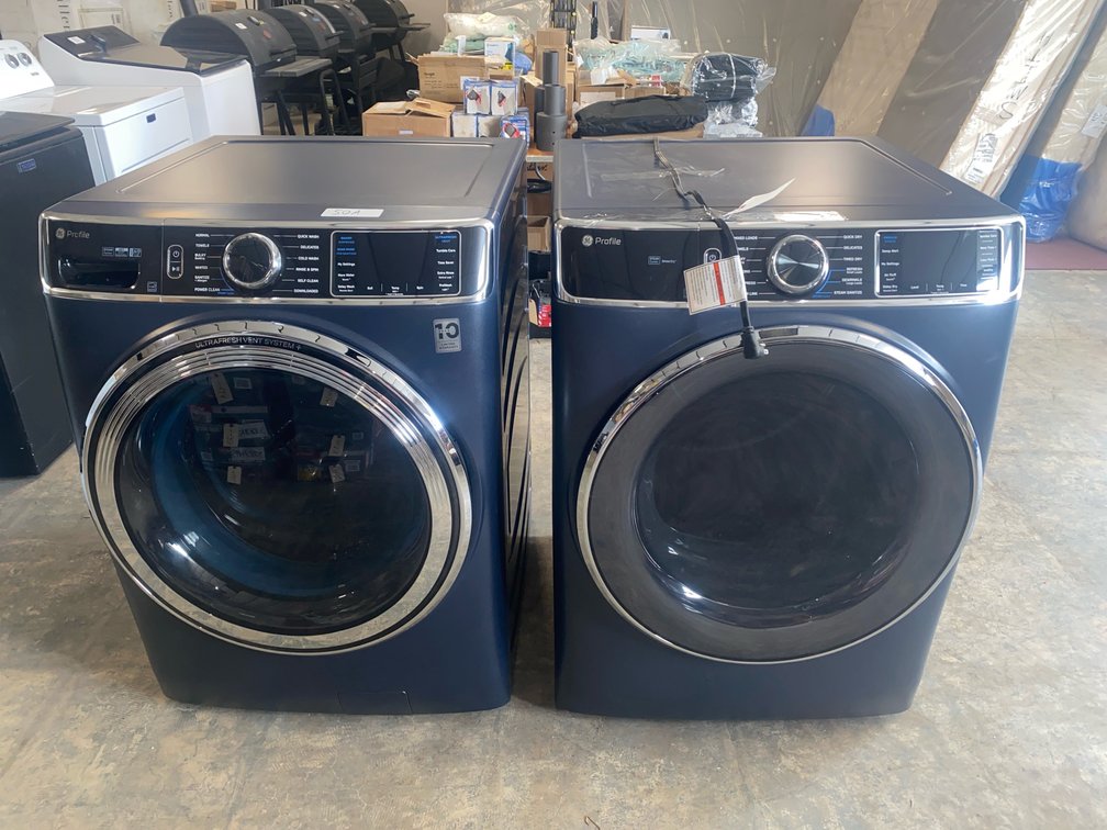 New GE Profile Electric Front Load Washer & Dryer