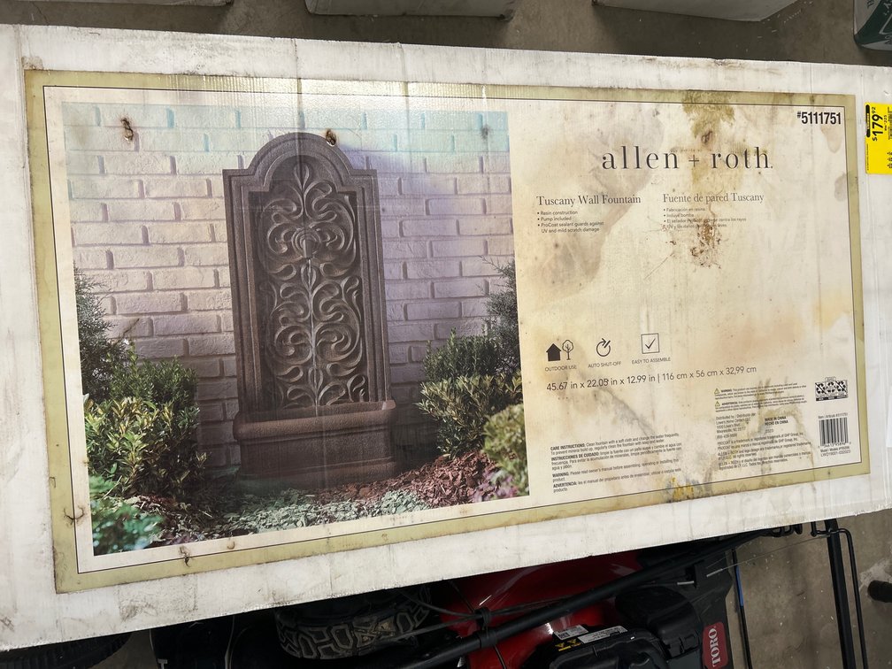 New Allen + Roth Tuscany Wall Fountain