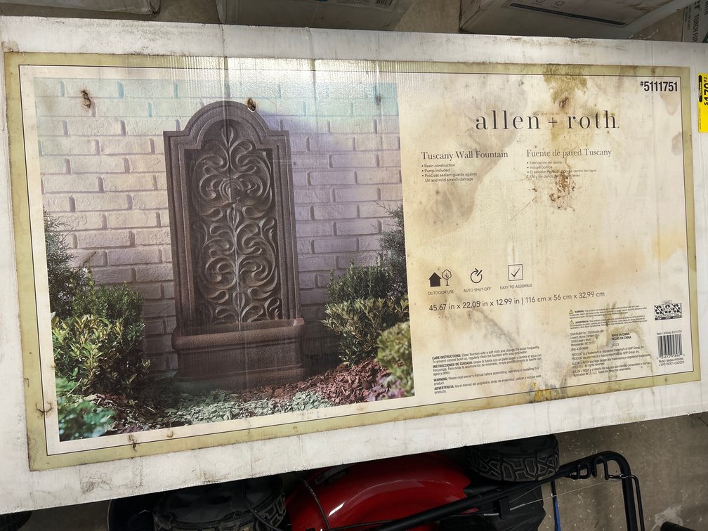 New Allen + Roth Tuscany Wall Fountain